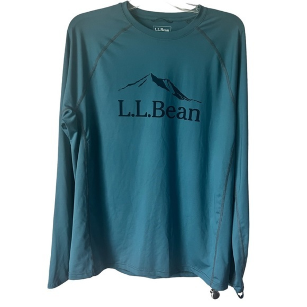 LL Bean Teal Long Sleeve Slightly Fitted Active Shirt size Large unisex